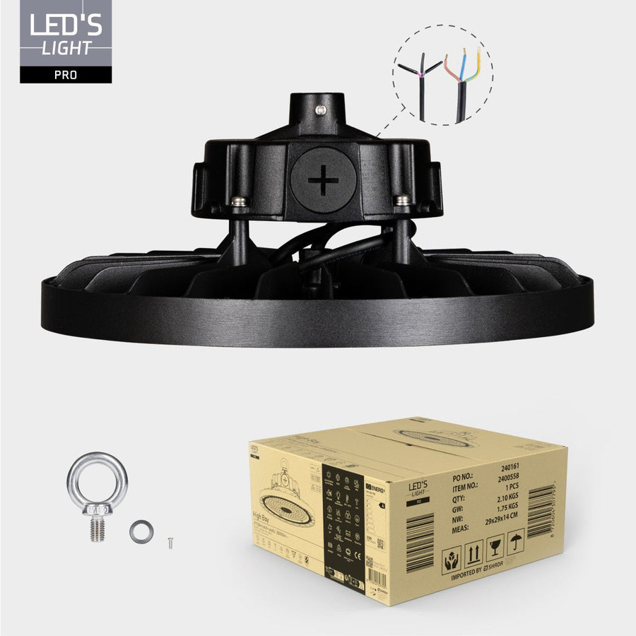 LED's Light Pro High Bay - 150 W - 1-10 V dimmbar - Leistungswahl - Energieklasse A - 27750 lm 4000 K - Sosen Treiber - IP65 - IK10 - Schutzklasse 1 - lidstore.shop