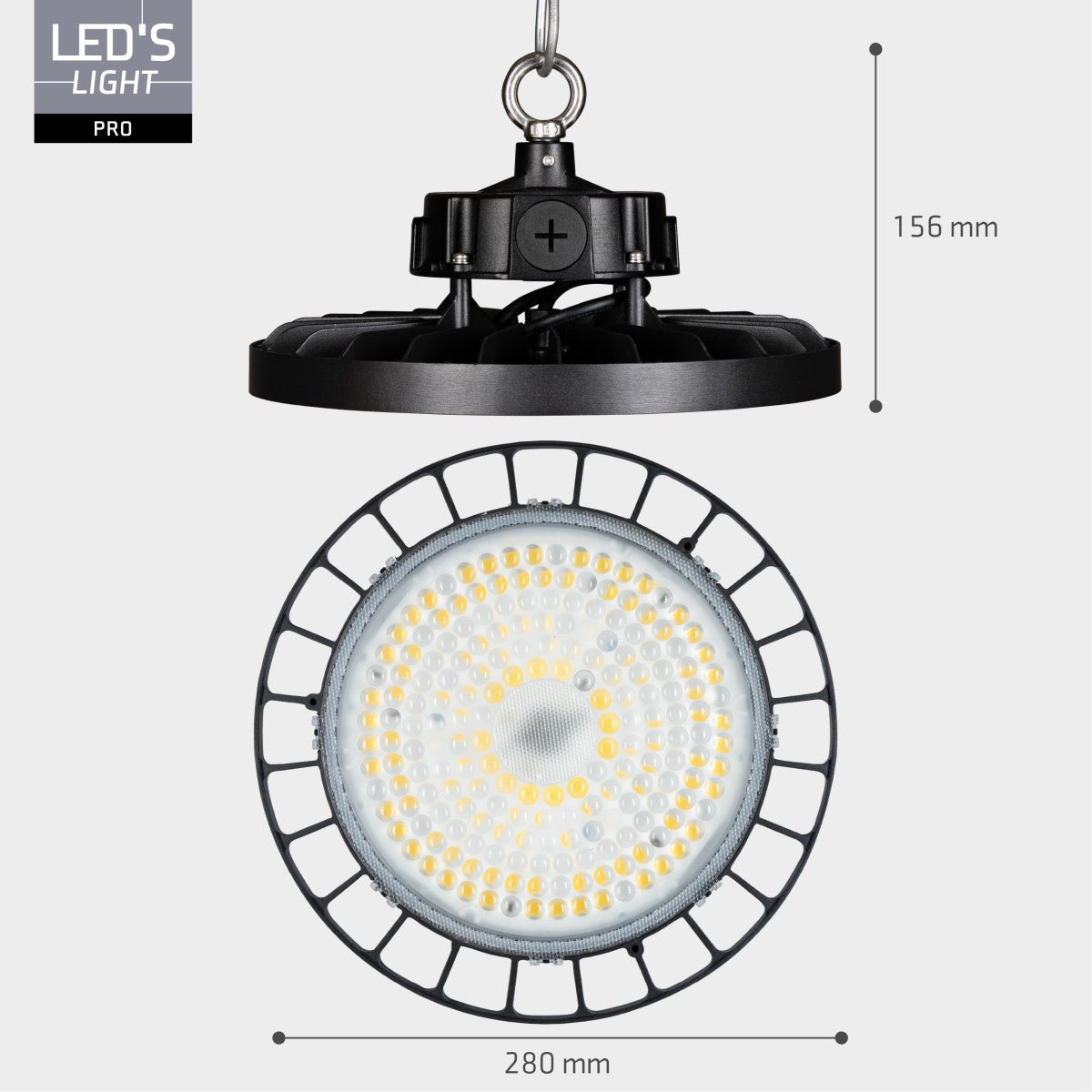 LED's Light pro High Bay - 150W - 1-10V Dimbaar - Power select - Energieklasse A - 27750lm 4000K - Sosen Driver - IP65 - IK10 - Klasse 1 High bays LED.nl