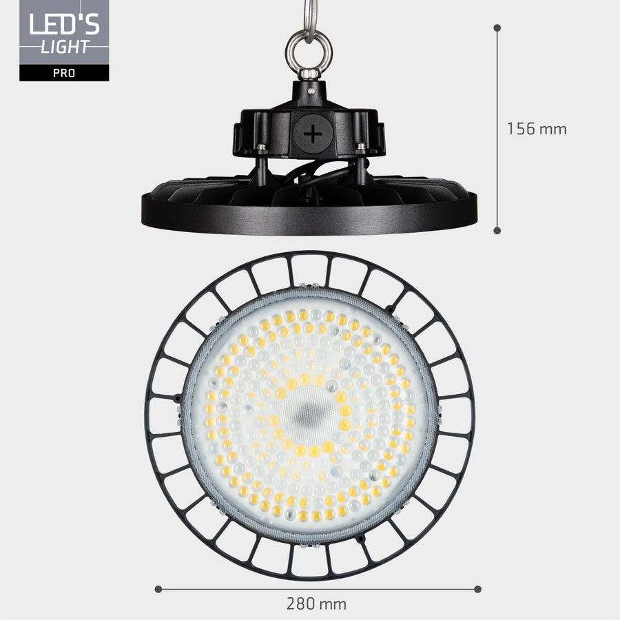 LED's Light Pro High Bay - 150 W - 1-10 V dimmbar - Leistungswahl - Energieklasse A - 27750 lm 4000 K - Sosen Treiber - IP65 - IK10 - Schutzklasse 1 - lidstore.shop