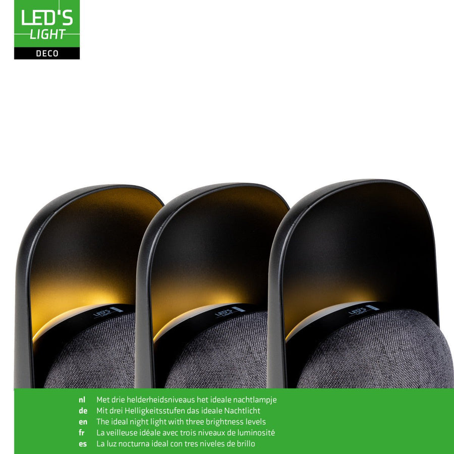LED-Nachtlicht mit Bluetooth-Lautsprecher – Wiederaufladbar – 1200 mAh – IP20 – Schwarz - lidstore.shop