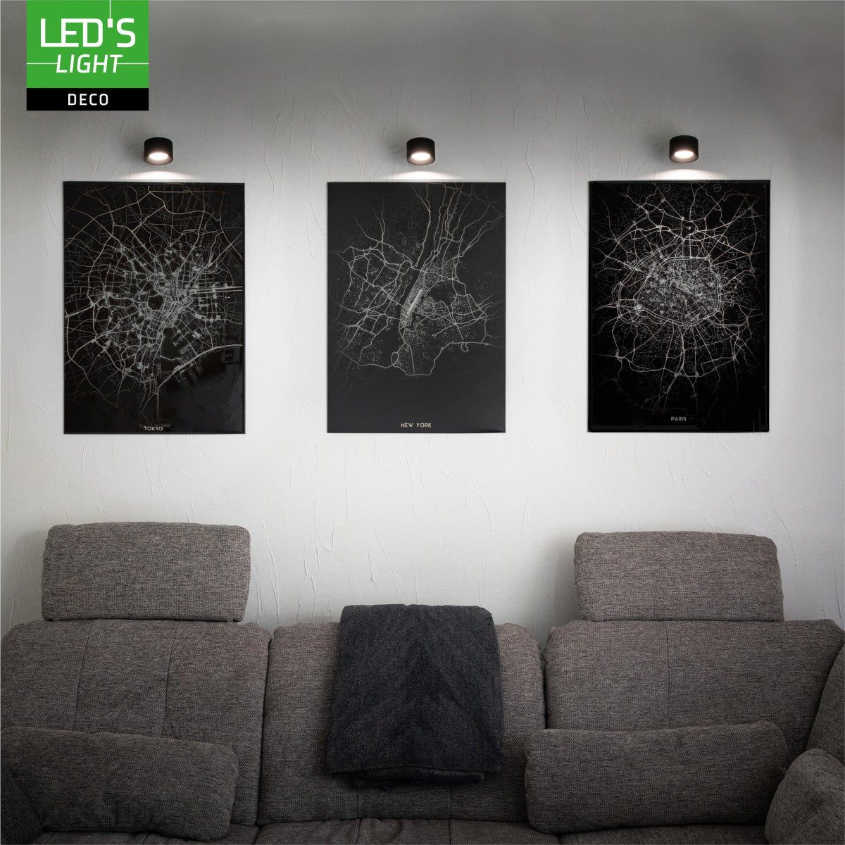LED's Light 3-in-1 Draadloos Oplaadbaar Spotje - Tafellamp, Klemlamp & Wandlamp - Zwart Tafellampen Led.nl