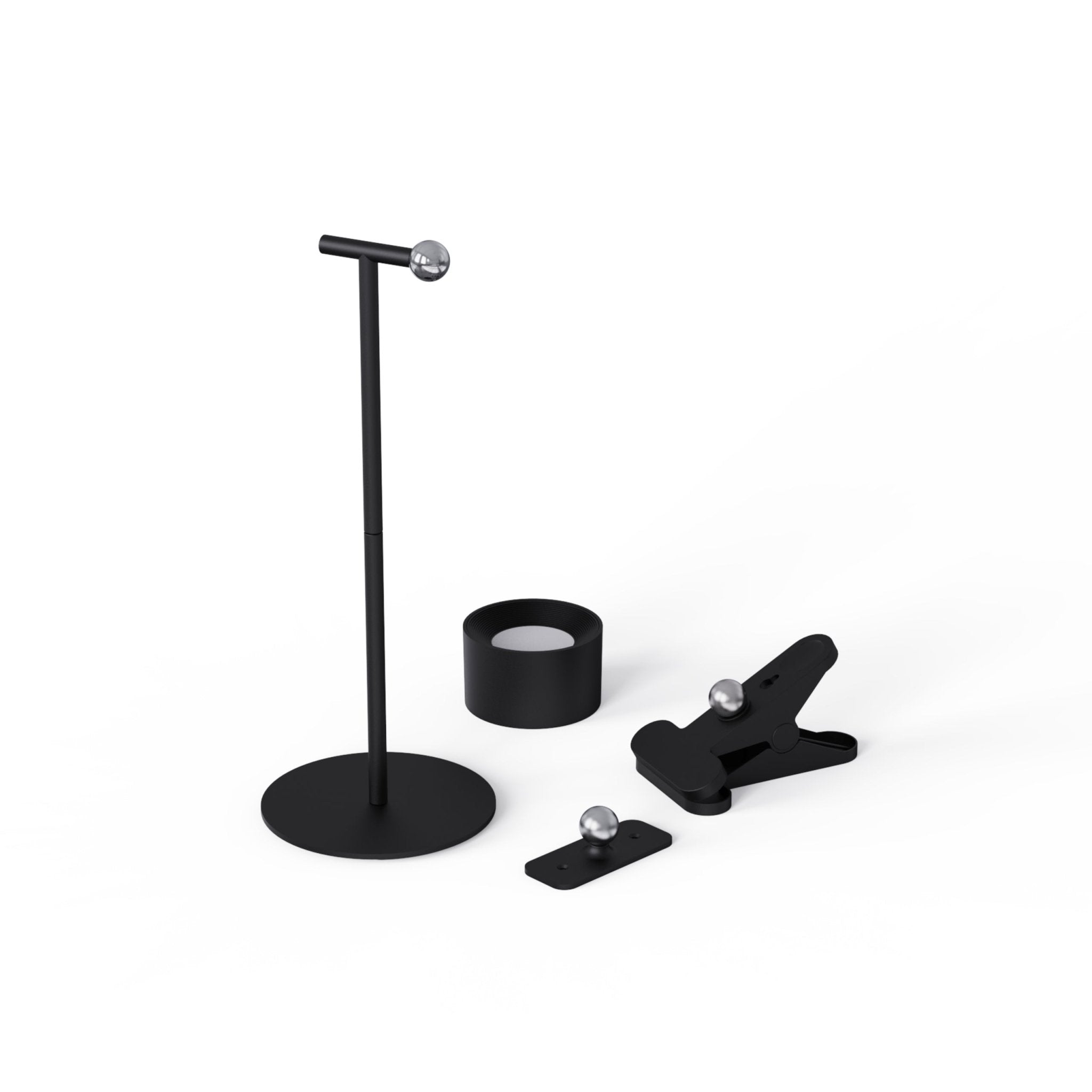 LED's Light 3-in-1 Draadloos Oplaadbaar Spotje - Tafellamp, Klemlamp & Wandlamp - Zwart Tafellampen Led.nl