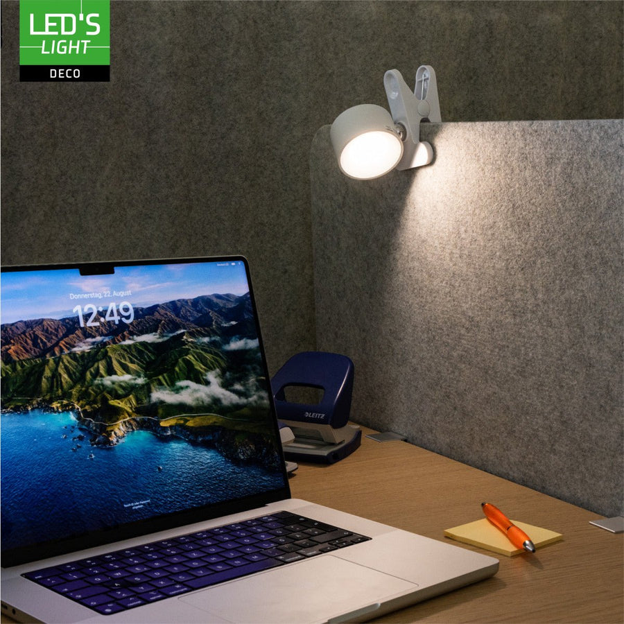 LED's Light 3-in-1 kabellose wiederaufladbare Lampe mit magnetischer Wandhalterung, Sockel und Klemme - Weiß - lidstore.shop