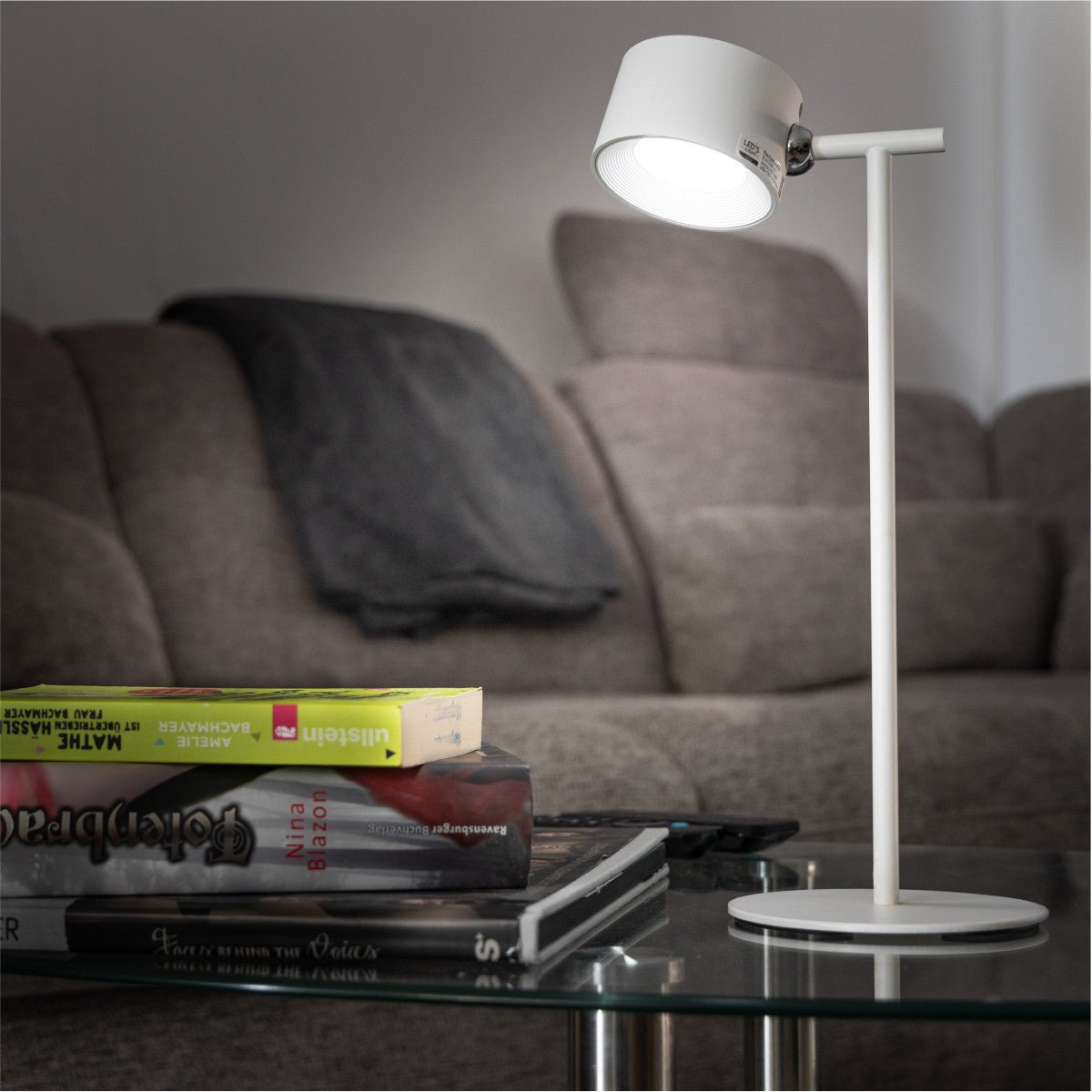 LED's Light 3-in-1 draadloze oplaadbare lamp met magnetische muurbeugel, voet en klem - Wit Tafellampen Led.nl