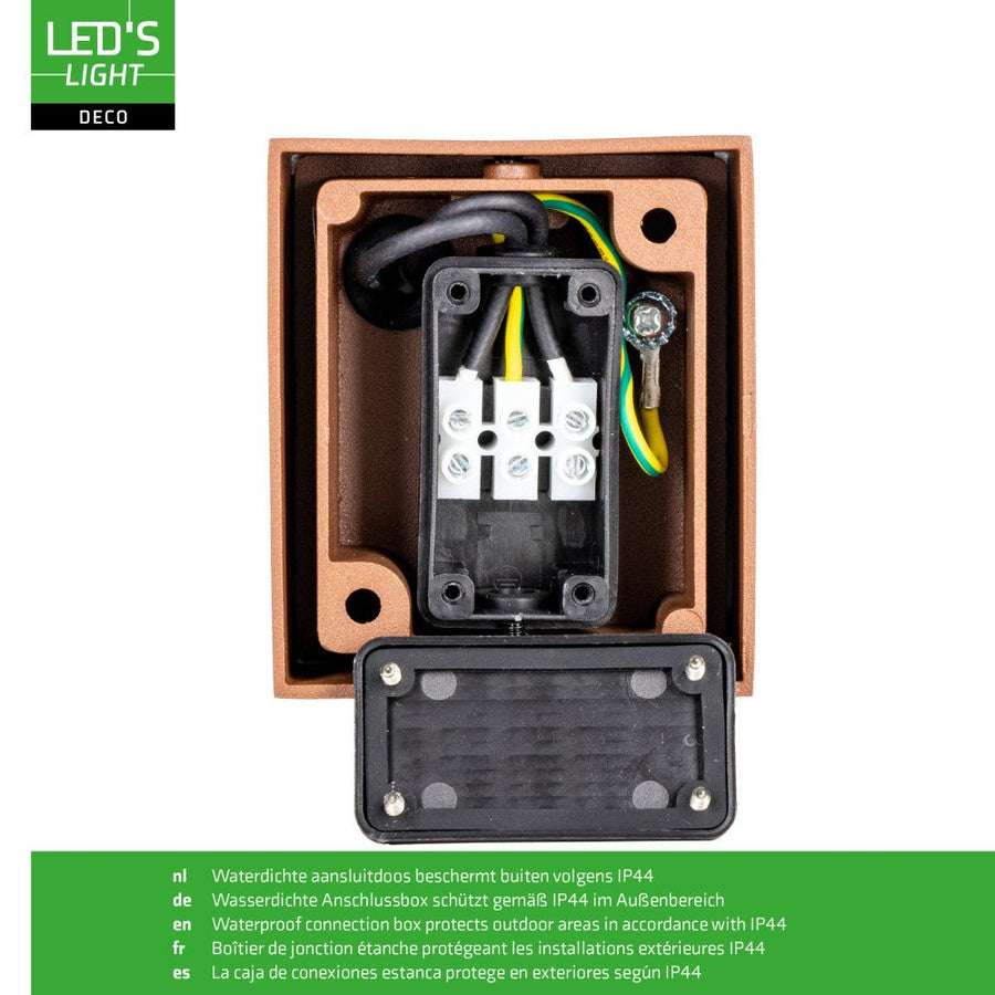 LED-Würfel-Außenleuchte – Wandleuchte – 1xGU10 – Rostfarben – IP44  - lidstore.shop