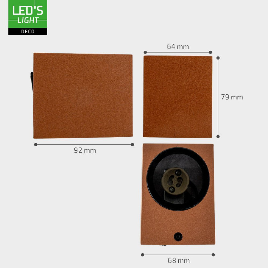 LED-Würfel-Außenleuchte – Wandleuchte – 1xGU10 – Rostfarben – IP44  - lidstore.shop