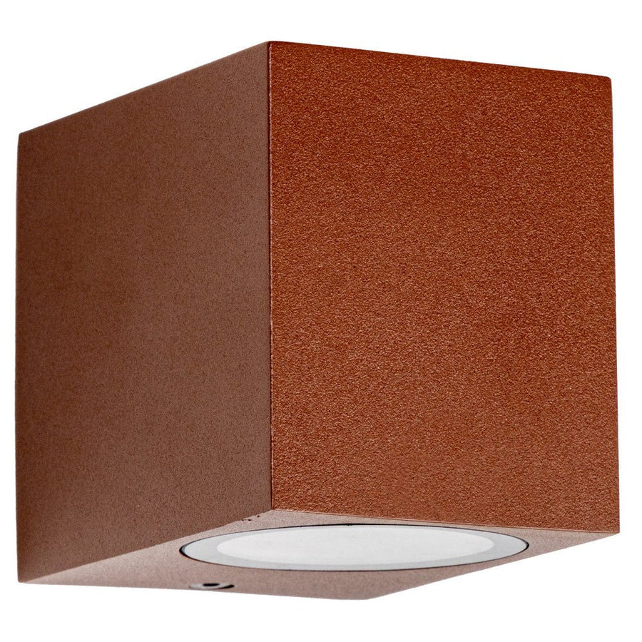 LED-Würfel-Außenleuchte – Wandleuchte – 1xGU10 – Rostfarben – IP44  - lidstore.shop