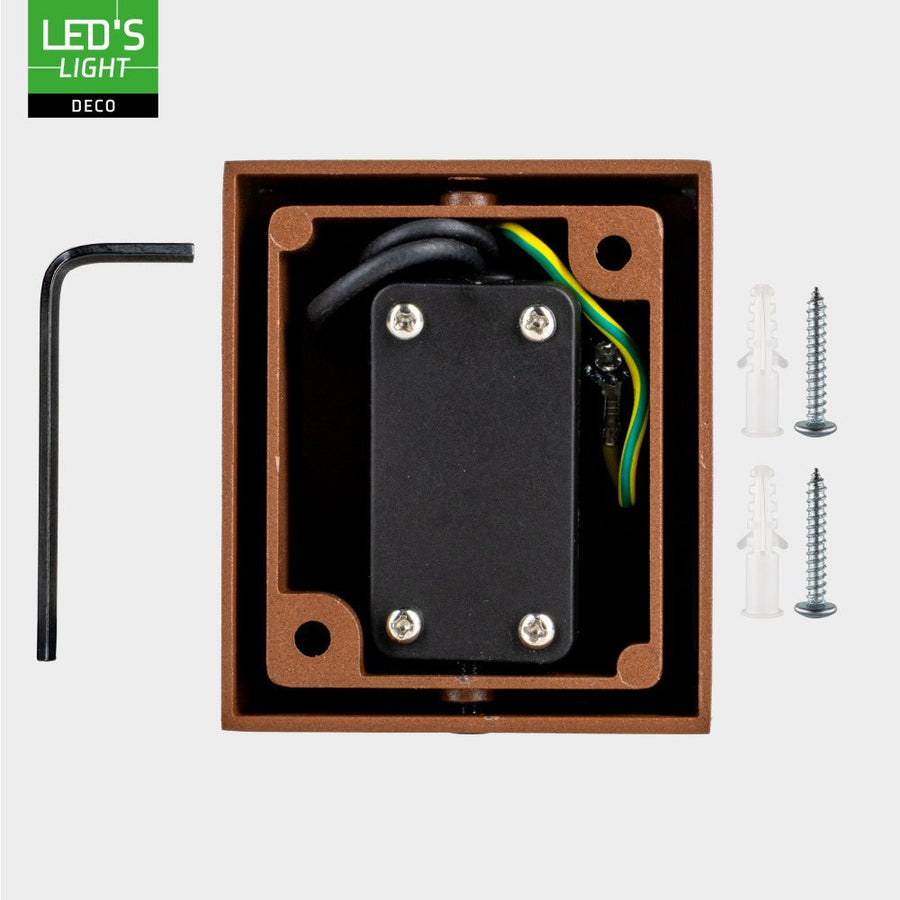LED-Würfel-Außenleuchte – Wandleuchte – 1xGU10 – Rostfarben – IP44  - lidstore.shop