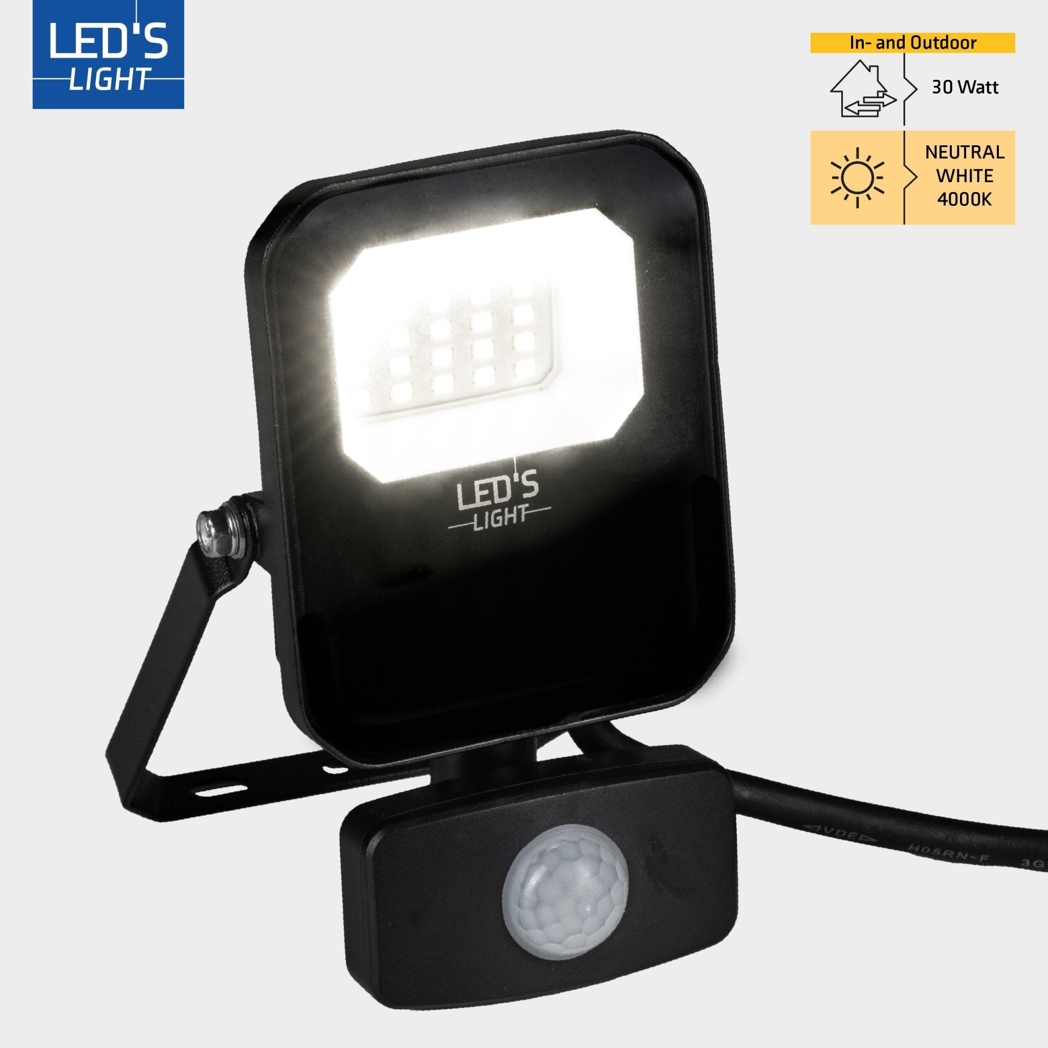 LED's Light Buitenlamp schijnwerper floodlight met bewegingssensor 4200lm - binnen en buiten - 30W Schijnwerpers LED.nl