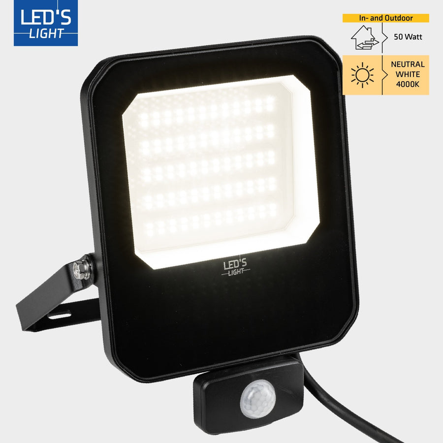 LED-Außenstrahler mit Bewegungsmelder, 7000 lm – für Innen und Außen – 50 W - lidstore.shop