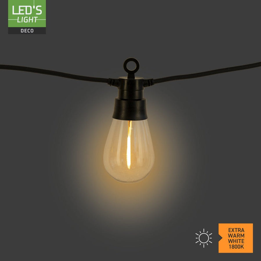 LED Lichterkette Light Deco Hybrid für Außen – 35lm 1800K – IP44 – 6,5 Meter lang - lidstore.shop