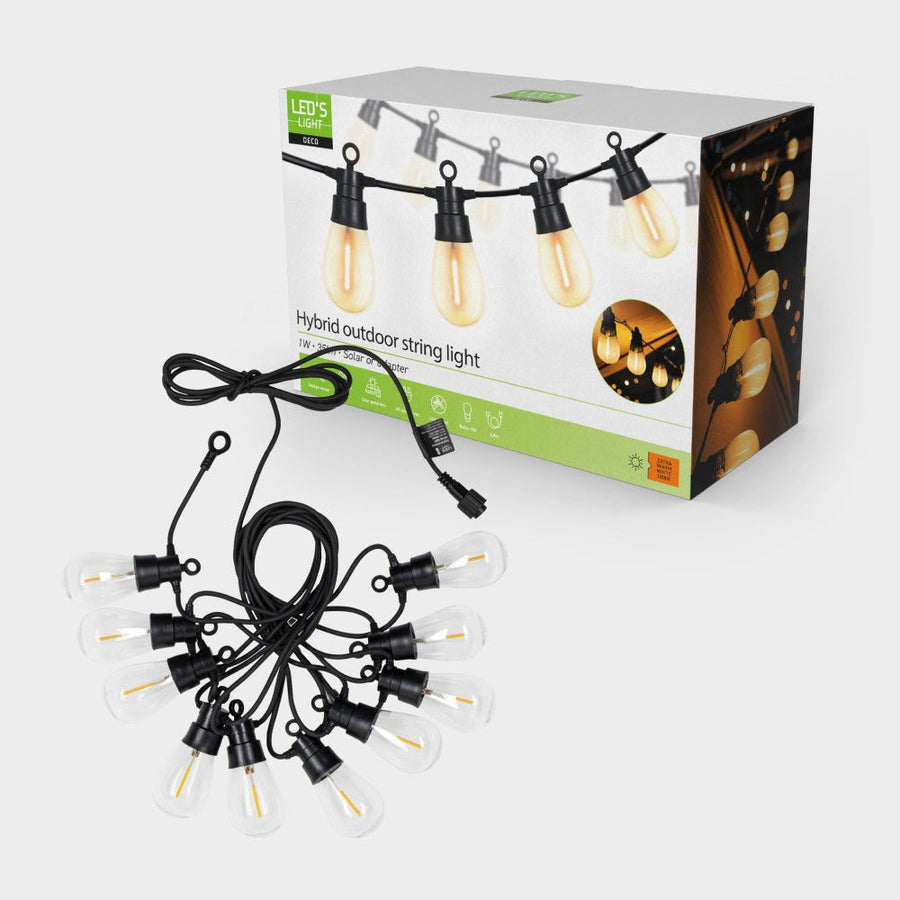 LED Lichterkette Light Deco Hybrid für Außen – 35lm 1800K – IP44 – 6,5 Meter lang - lidstore.shop