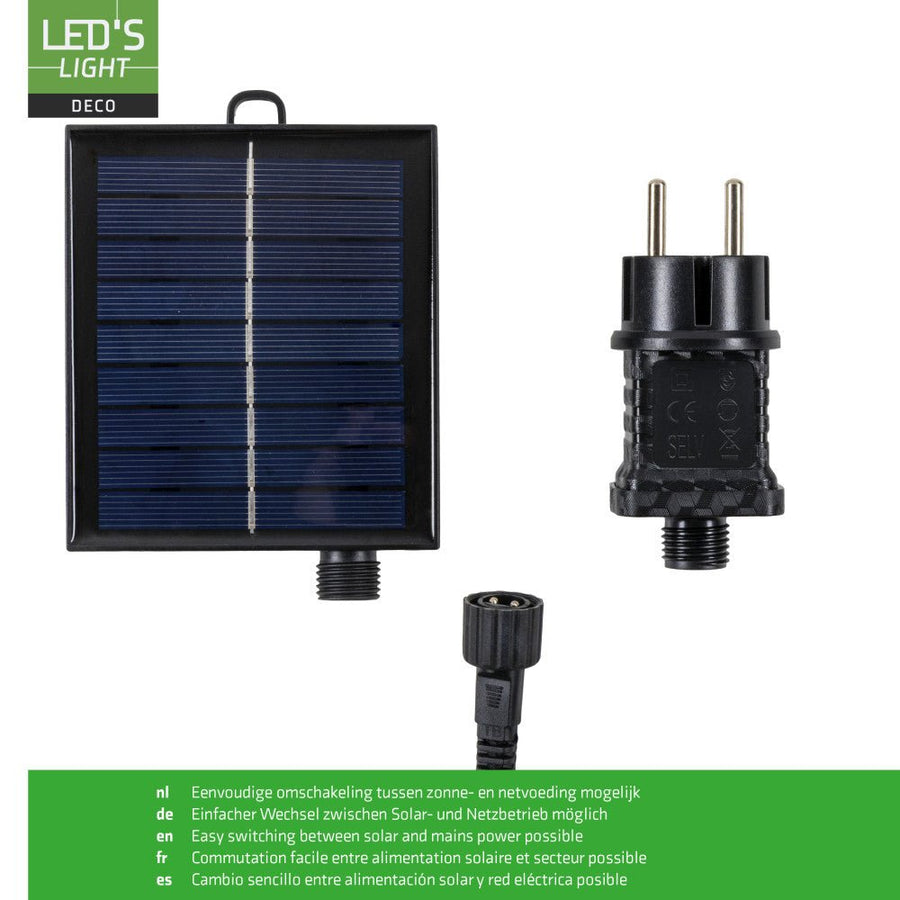 LED Lichterkette Light Deco Hybrid für Außen – 35lm 1800K – IP44 – 6,5 Meter lang - lidstore.shop