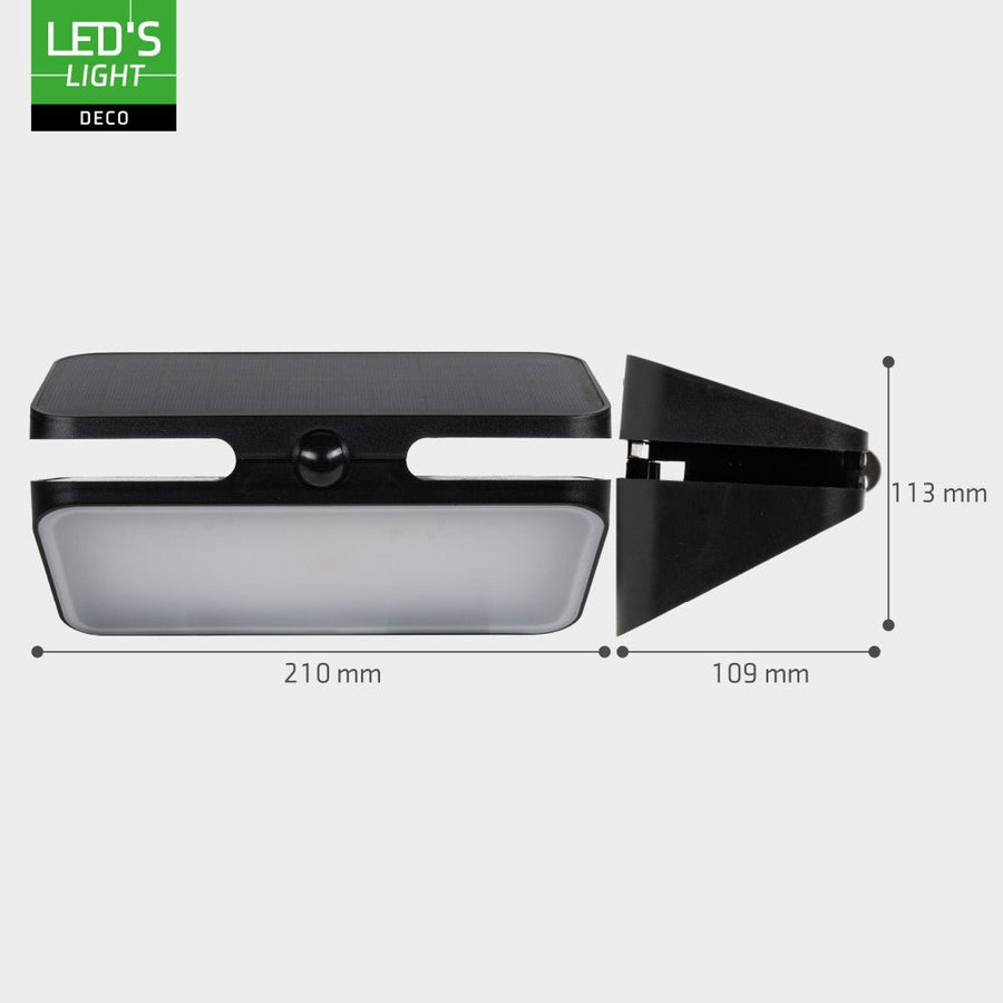 LED-Solar-Außenleuchte Light Deco – 600 lm, 2700 K – Schwarz – IP54 – Sensor - lidstore.shop