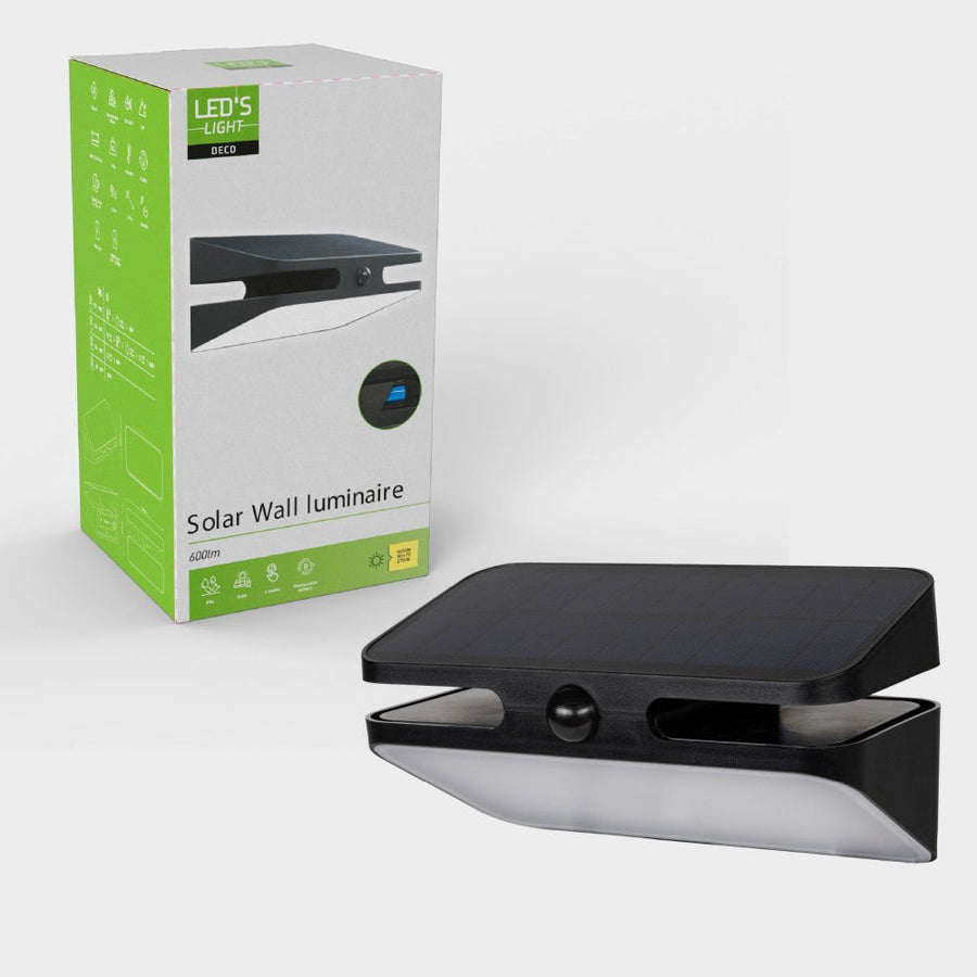 LED-Solar-Außenleuchte Light Deco – 600 lm, 2700 K – Schwarz – IP54 – Sensor - lidstore.shop