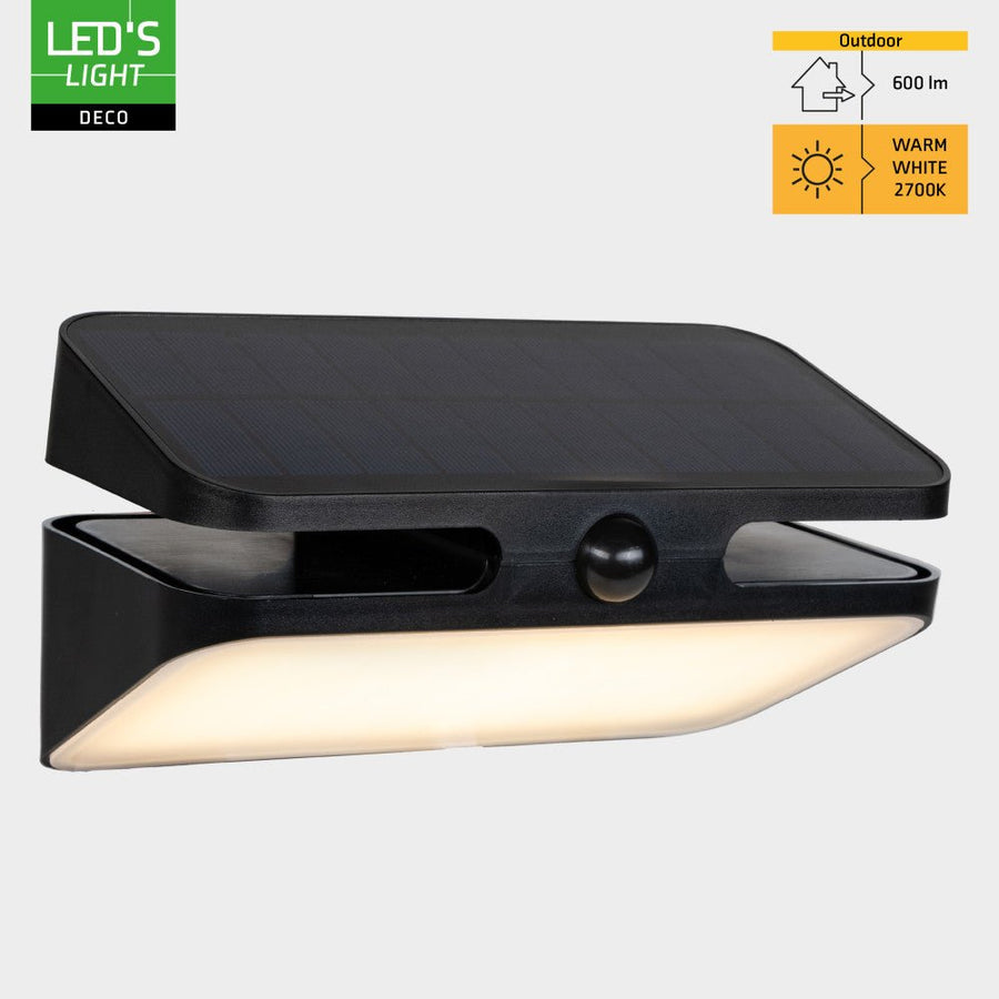 LED-Solar-Außenleuchte Light Deco – 600 lm, 2700 K – Schwarz – IP54 – Sensor - lidstore.shop
