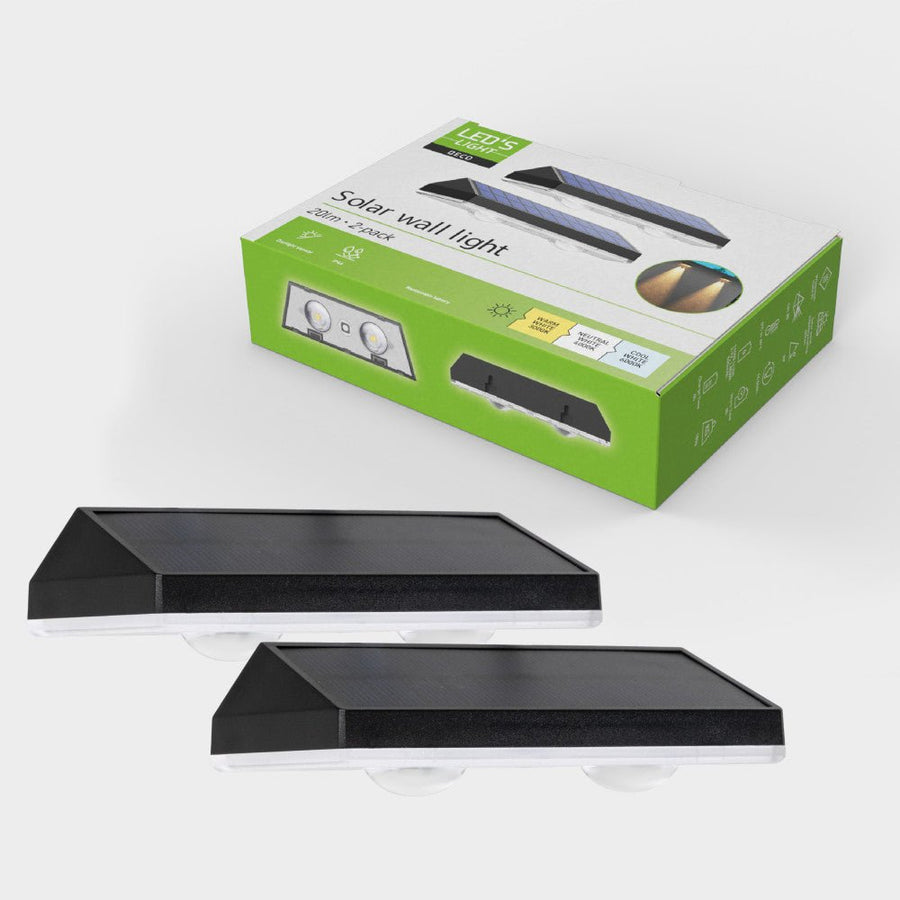 LED-Solar-Außenleuchte mit Dekolicht – Zaunbeleuchtung – 2 Stück - lidstore.shop