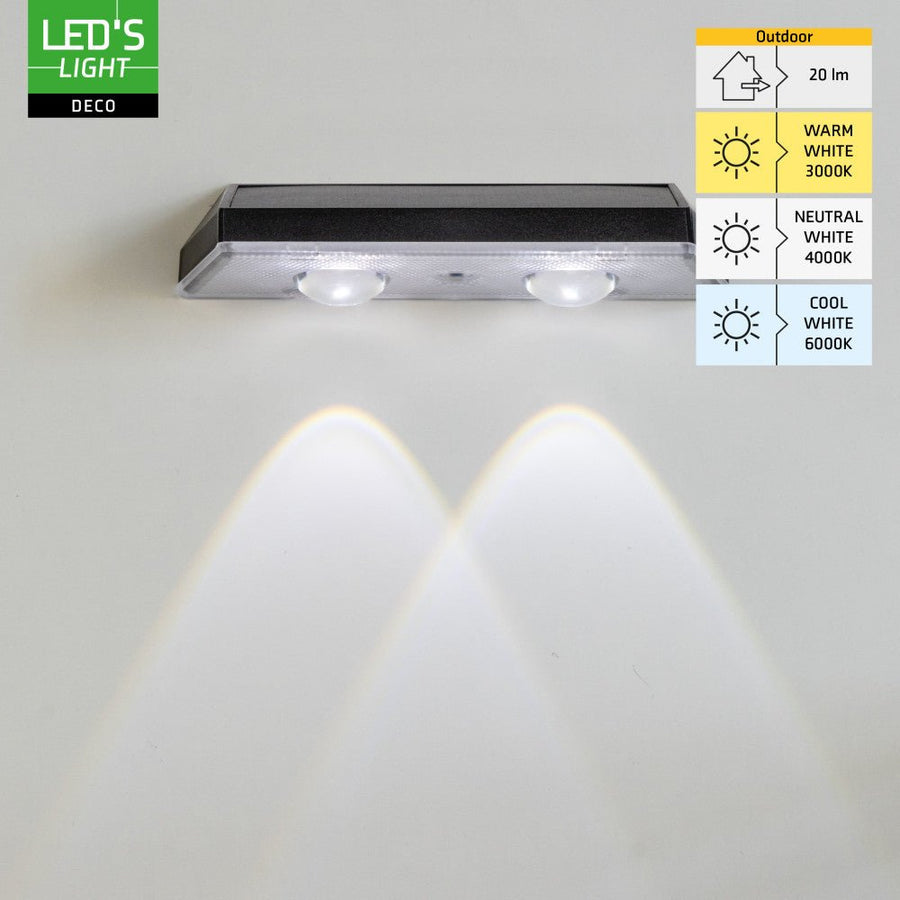 LED-Solar-Außenleuchte mit Dekolicht – Zaunbeleuchtung – 2 Stück - lidstore.shop