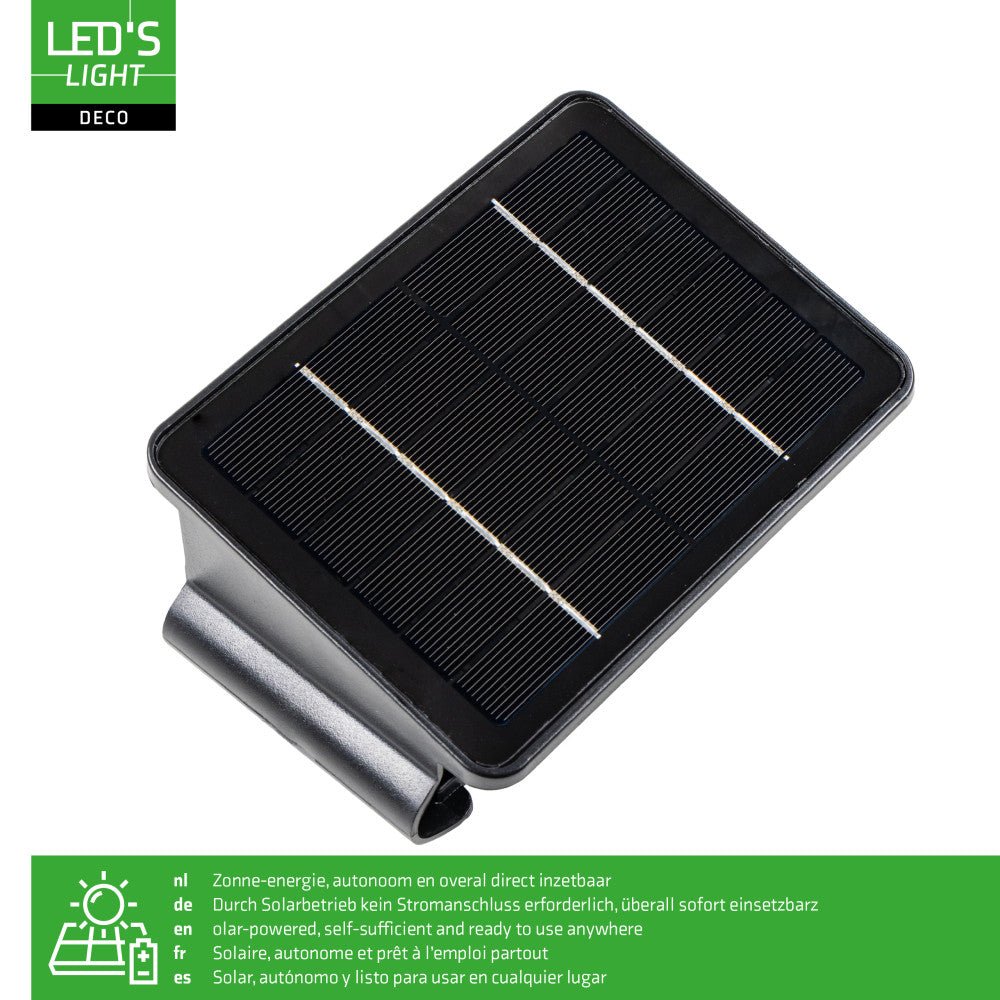 LED's Light Deco solar zonnepaneel buitenlamp wandlamp daglicht sensor Wandlampen LED.nl
