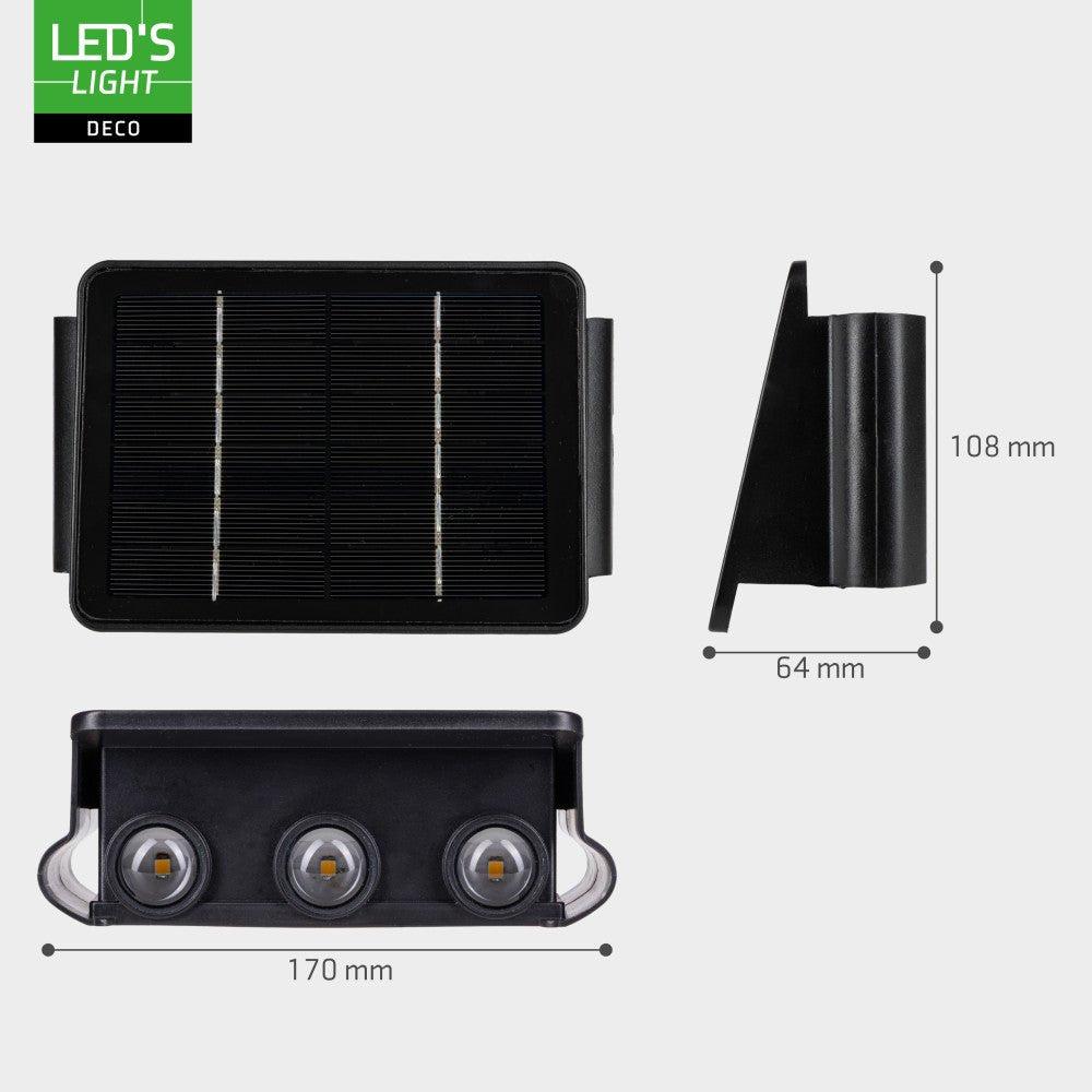 LED's Light Deco solar zonnepaneel buitenlamp wandlamp daglicht sensor Wandlampen LED.nl