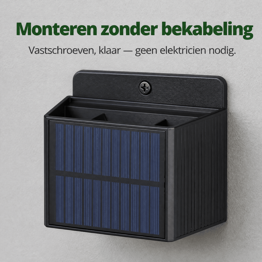LED's Light Kabellose Solar-Außenlampe mit Sensor - Leuchtet oben und unten - Solar-Wandlampe - Schwarz - lidstore.shop
