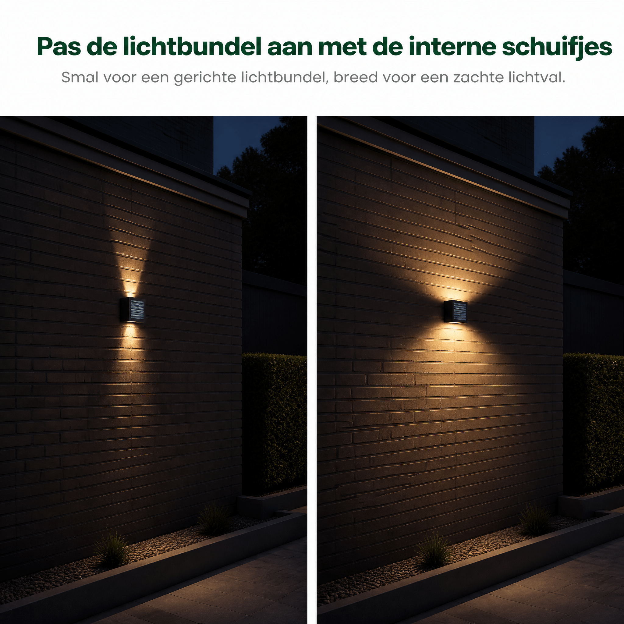 LED's Light draadloze Solar Buitenlamp met sensor - Schijnt beneden en boven - Wandlamp zonne-energie - Zwart Buitenlampen LED.nl