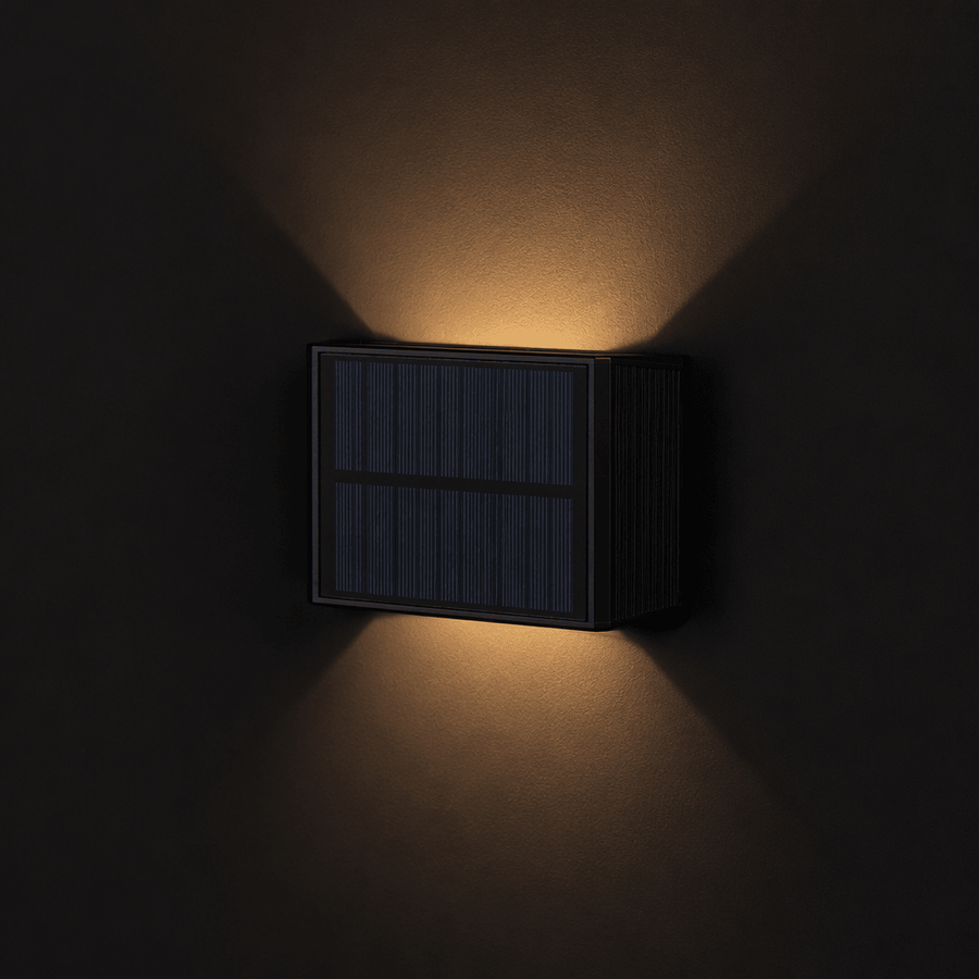 LED's Light Kabellose Solar-Außenlampe mit Sensor - Leuchtet oben und unten - Solar-Wandlampe - Schwarz - lidstore.shop