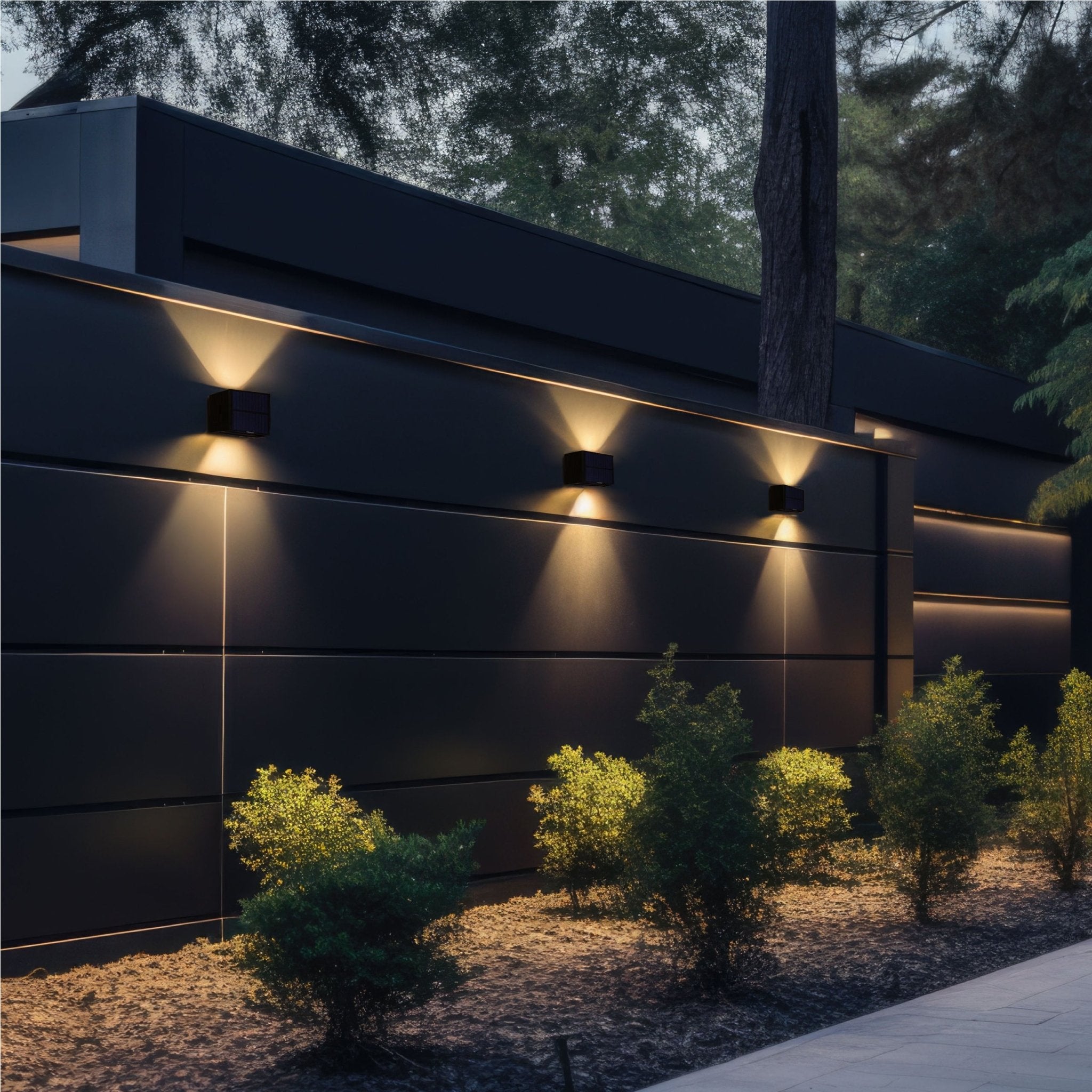 LED's Light draadloze Solar Buitenlamp met sensor - Schijnt beneden en boven - Wandlamp zonne-energie - Zwart Buitenlampen LED.nl