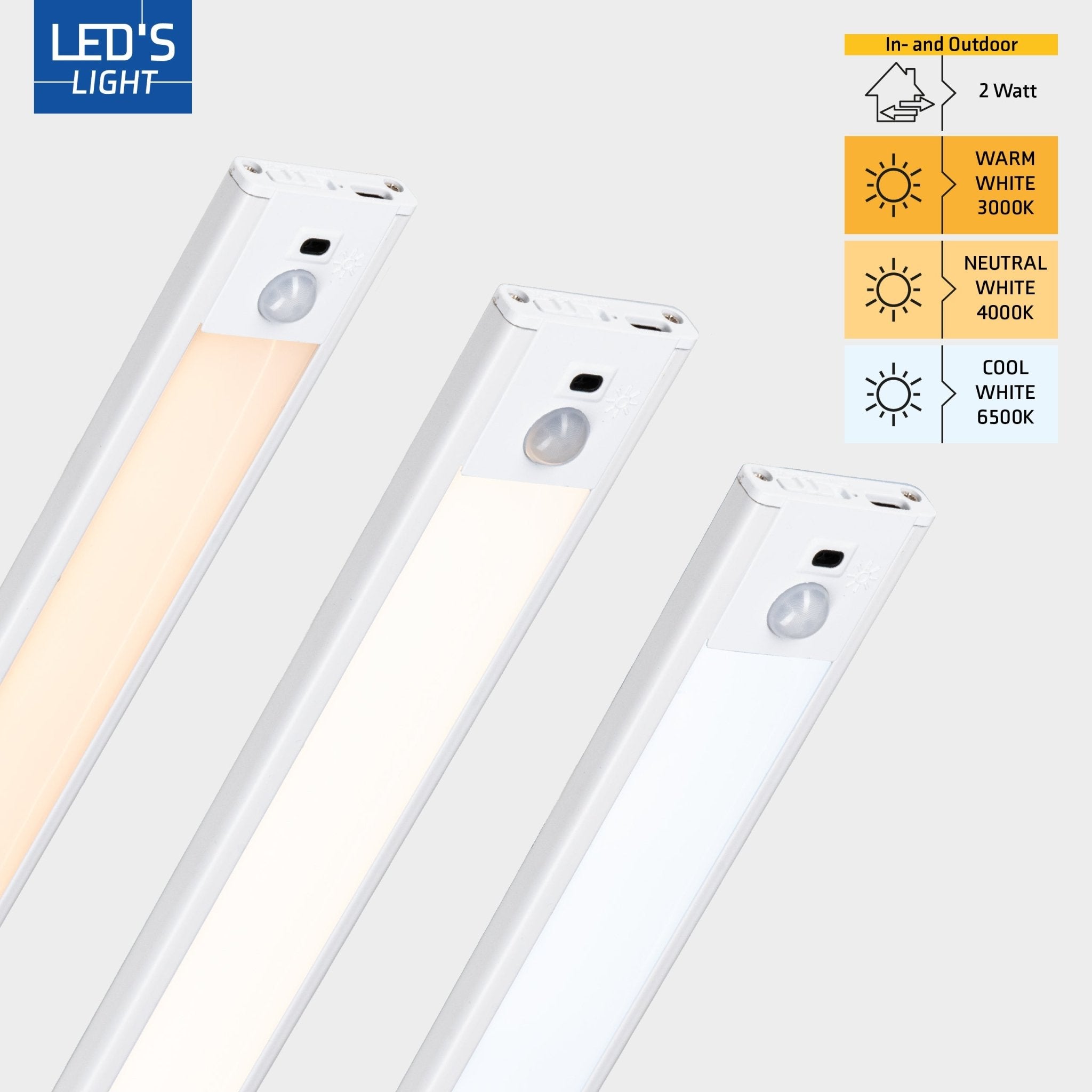 LED's Light Kastverlichting met sensor 40 cm - Oplaadbaar en draadloos - zwaai- en bewegingssensor - wit Kastverlichting LED.nl