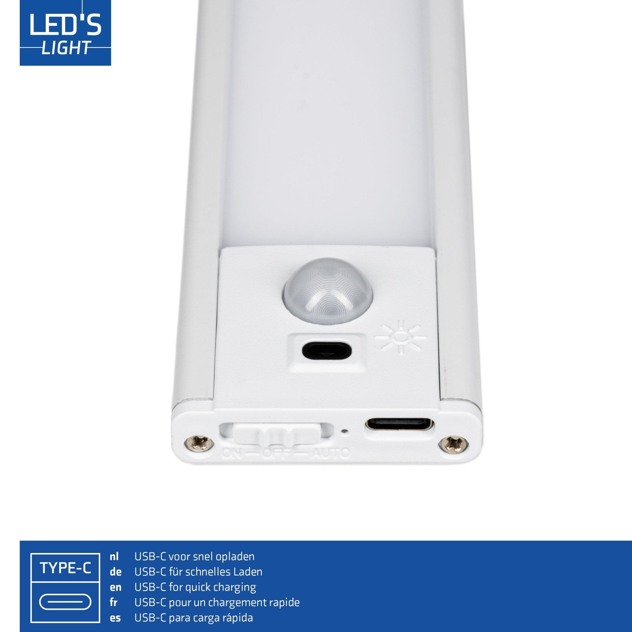 LED's Light Kastverlichting met sensor 40 cm - Oplaadbaar en draadloos - zwaai- en bewegingssensor - wit Kastverlichting LED.nl
