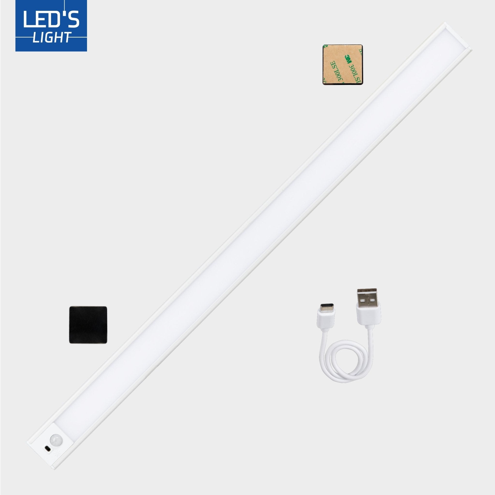 LED's Light Kastverlichting met sensor 60 cm - Oplaadbaar en draadloos - zwaai- en bewegingssensor - wit Kastverlichting LED.nl