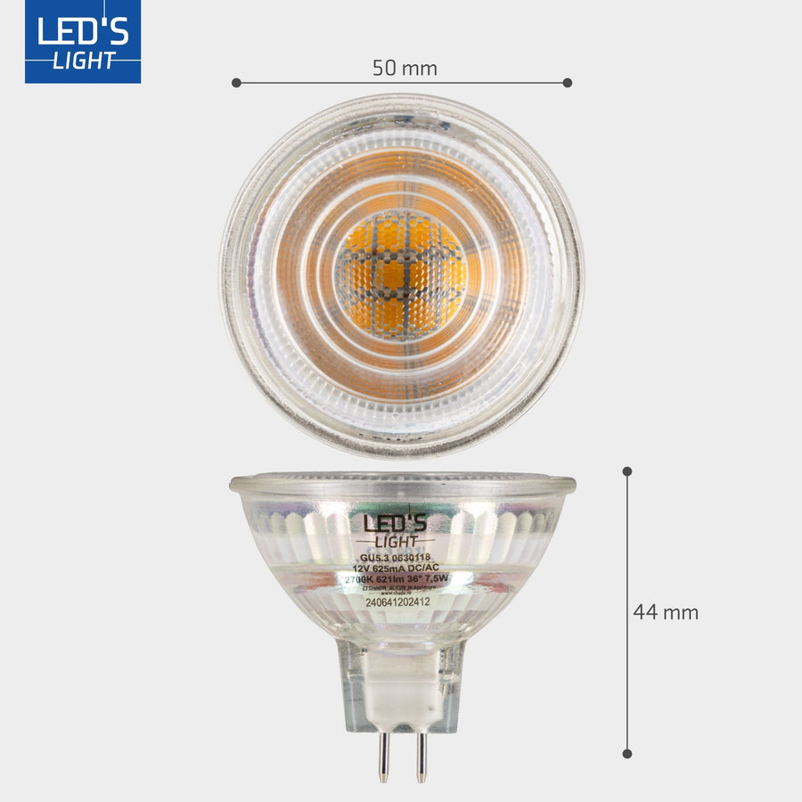 LED's Light LED-Lampe mit GU5.3-Fassung - Dimmbar Warmweiß - 7W ersetzt 50W - MR16 - lidstore.shop