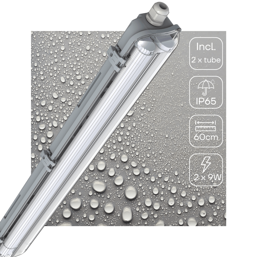 LED's Light LED TL dubbel armatuur 60 cm - Compleet met 2 LED TL buizen 60 cm - 2160lm TL verlichting LED.nl