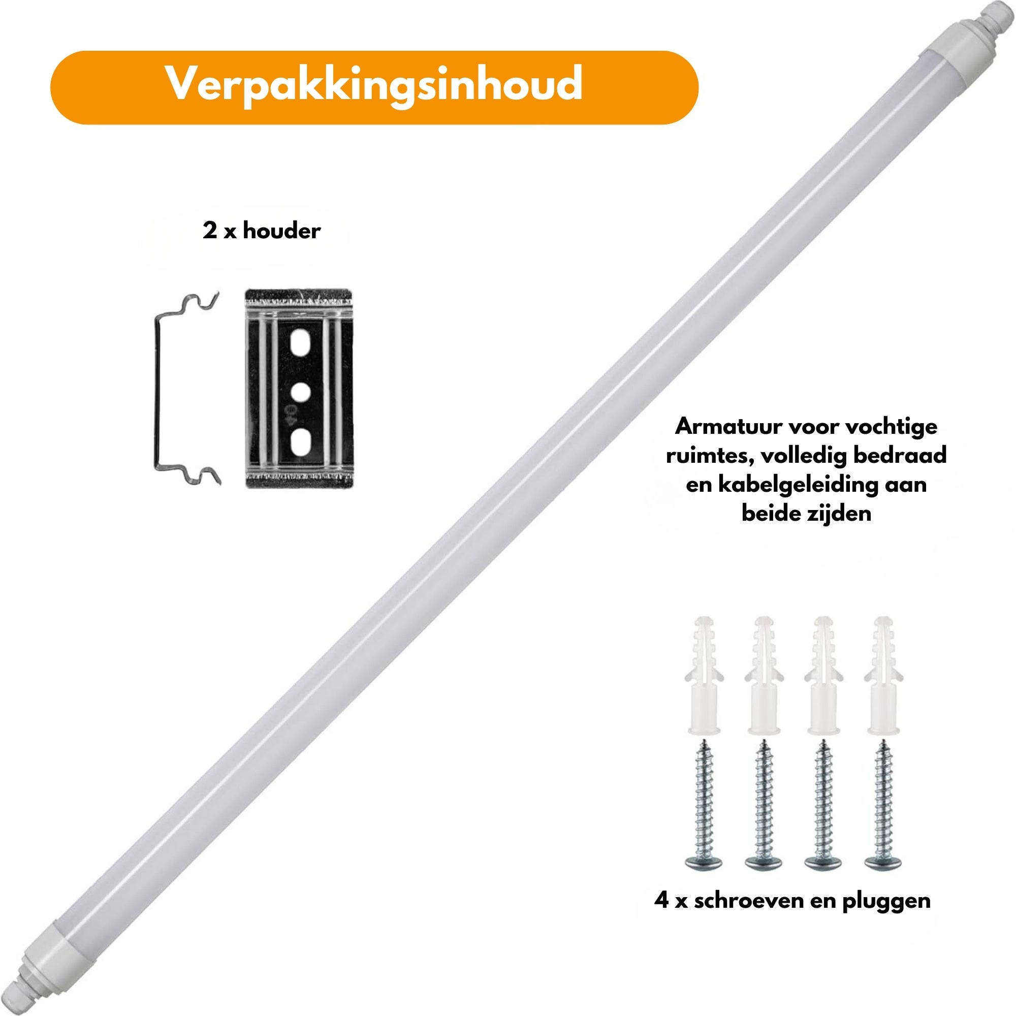 2 PACK - LED's Light LED TL lamp compleet 120 cm - Koppelbaar tot 10 lampen - Waterdicht - IP65 TL verlichting LED.nl