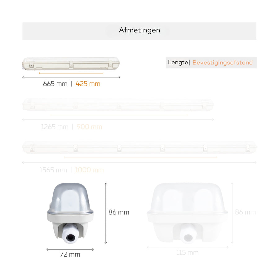 LED's Light LED TL lighting with sensor 60 cm - Motion sensor and night sensor - Waterproof - 1100 lm - LED.nl