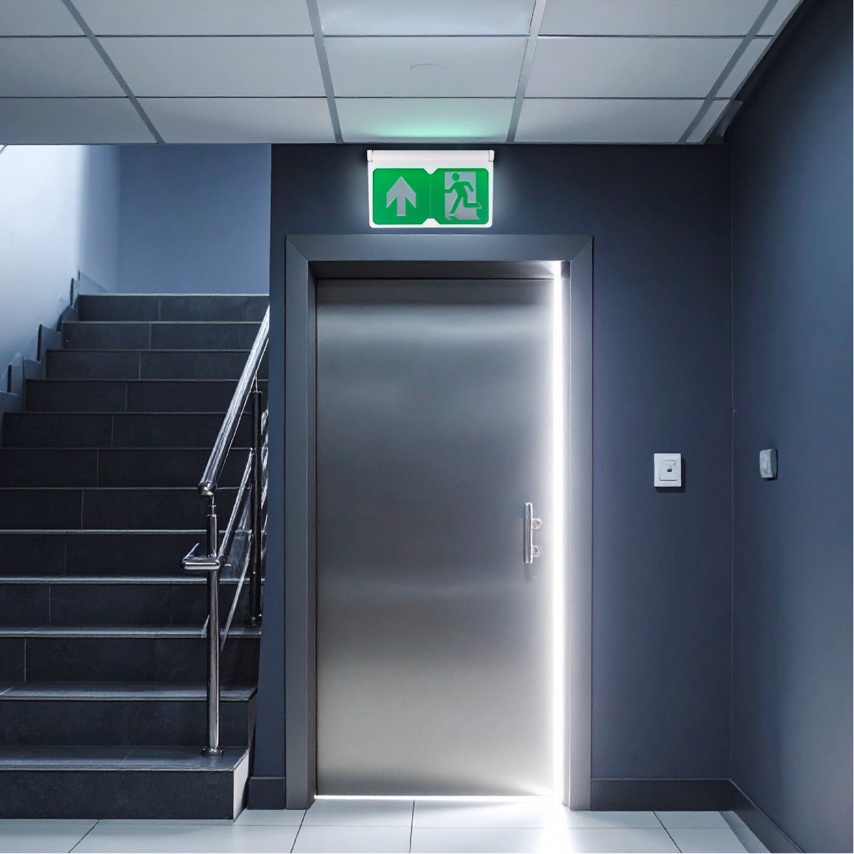 LED's Light - Noodverlichting - Nooduitgang bord met verlichting op accu - 8 uur noodfunctie - IP54 - Pijl draaibaar LED.nl