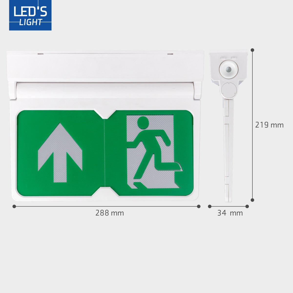 LED's Light - Noodverlichting - Nooduitgang bord met verlichting op accu - 8 uur noodfunctie - IP54 - Pijl draaibaar LED.nl