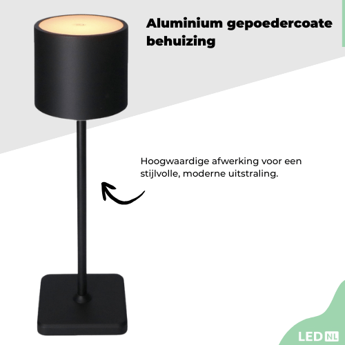 Wiederaufladbare LED-Tischleuchte – Dimmbar per Berührung – Für den Innen- und Außenbereich – Weiß - lidstore.shop