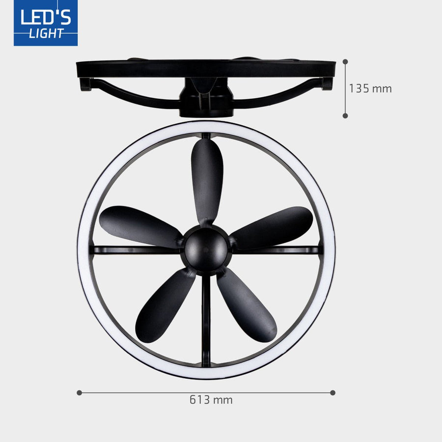 lidstore.shopckenventilator mit Lampe, Schwarz, 61,3 cm – 27 W – 2500 lm – Einstellbare Farbtemperatur – Dimmbar – Inkl. Fernbedienung - lidstore.shop