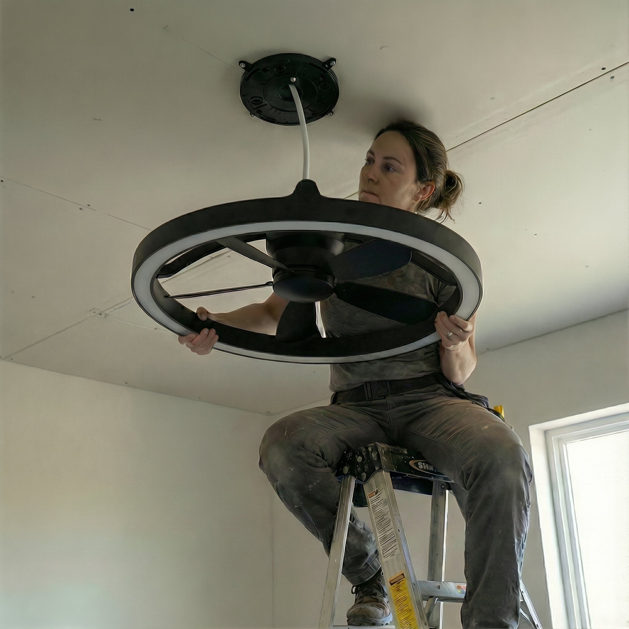 LED's Light Plafond ventilator met lamp Zwart 61,3cm - 27W - 2500lm - Verstelbare kleurtemperatuur - Dimbaar - Incl afstandbediening Plafondventilatoren LED.nl