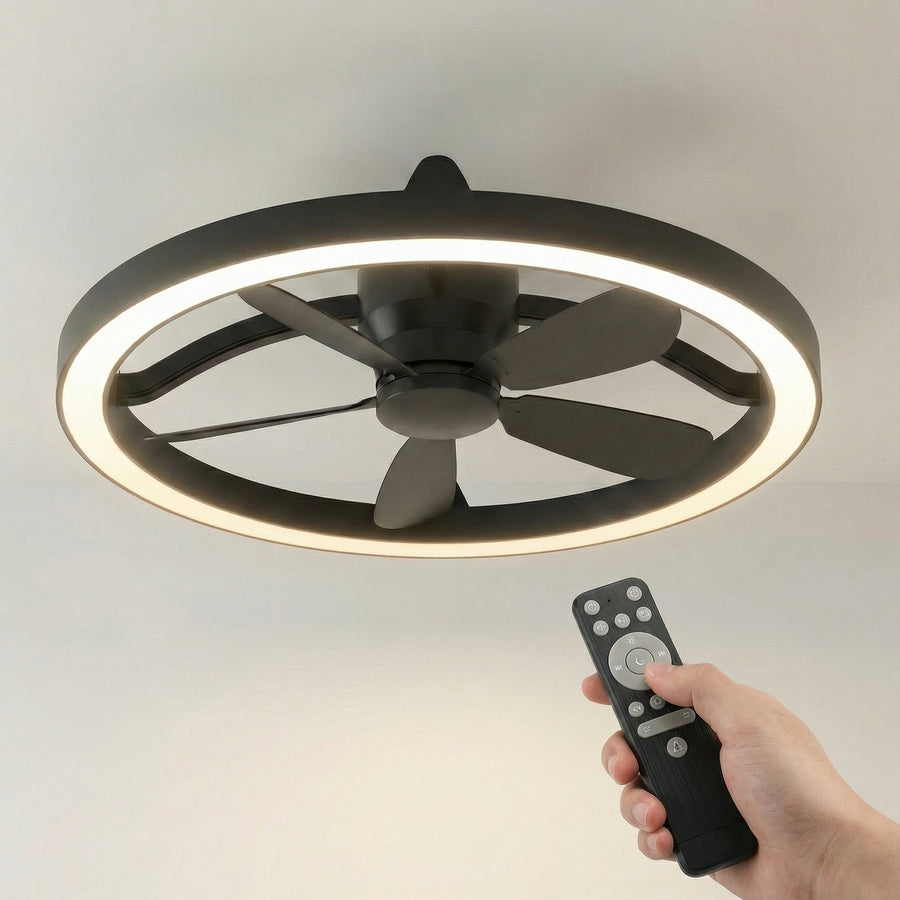 lidstore.shopckenventilator mit Lampe, Schwarz, 61,3 cm – 27 W – 2500 lm – Einstellbare Farbtemperatur – Dimmbar – Inkl. Fernbedienung - lidstore.shop