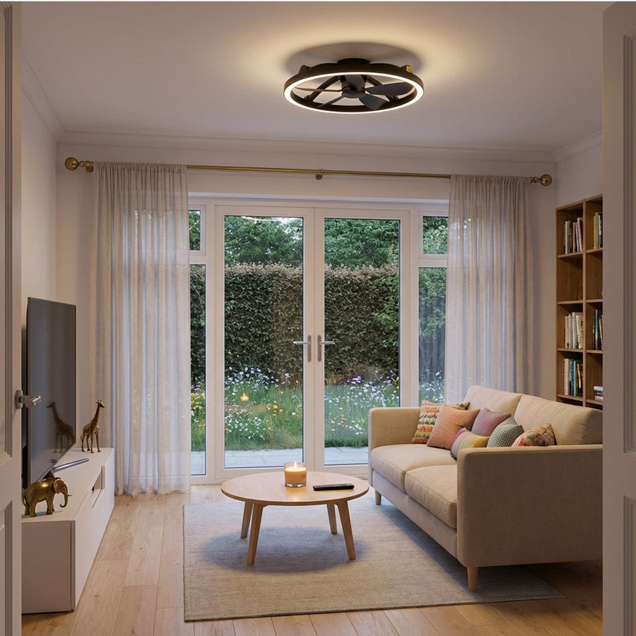 lidstore.shopckenventilator mit Lampe, Schwarz, 61,3 cm – 27 W – 2500 lm – Einstellbare Farbtemperatur – Dimmbar – Inkl. Fernbedienung - lidstore.shop