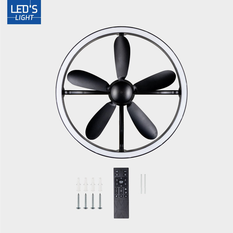 lidstore.shopckenventilator mit Lampe, Schwarz, 61,3 cm – 27 W – 2500 lm – Einstellbare Farbtemperatur – Dimmbar – Inkl. Fernbedienung - lidstore.shop