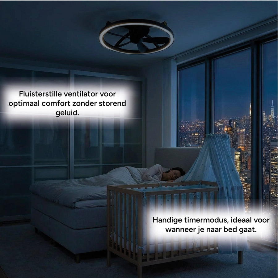 lidstore.shopckenventilator mit Lampe, Schwarz, 61,3 cm – 27 W – 2500 lm – Einstellbare Farbtemperatur – Dimmbar – Inkl. Fernbedienung - lidstore.shop