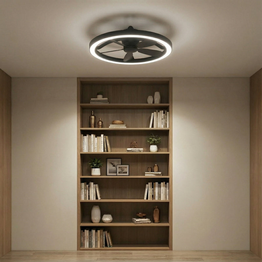 lidstore.shopckenventilator mit Lampe, Schwarz, 61,3 cm – 27 W – 2500 lm – Einstellbare Farbtemperatur – Dimmbar – Inkl. Fernbedienung - lidstore.shop