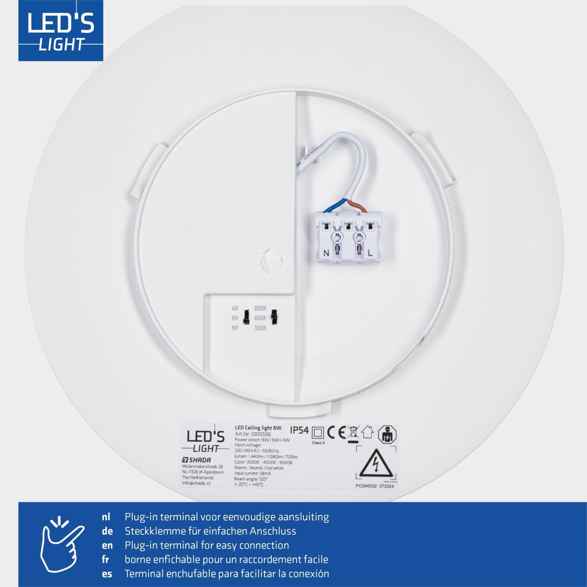 LED's Light Plafondlamp 25 cm - 6 lichtstanden - Geschikt voor alle binnenruimtes - IP54 Plafondlampen LED.nl
