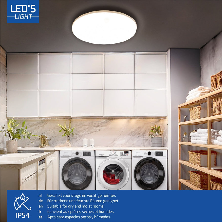 LED's Light Plafondlamp 25 cm - 6 lichtstanden - Geschikt voor alle binnenruimtes - IP54 Plafondlampen LED.nl