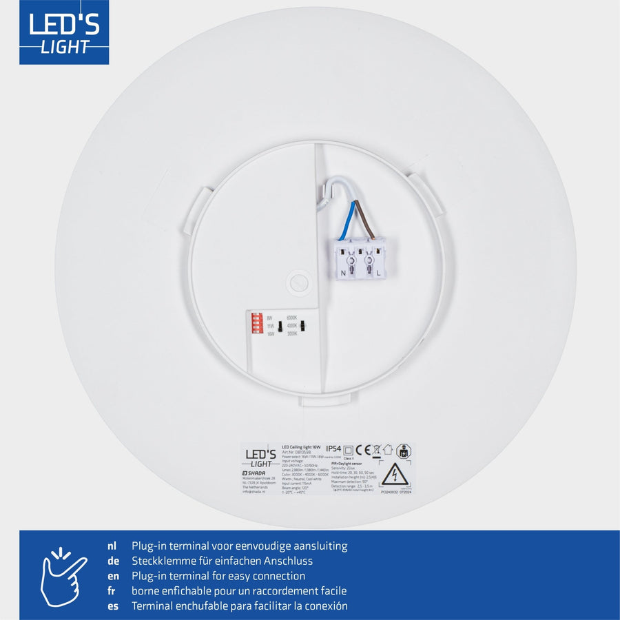 LED's Licht Deckenleuchte mit Bewegungsmelder und Dämmerungssensor - 6-stufig dimmbar - IP54 - 30 cm - lidstore.shop