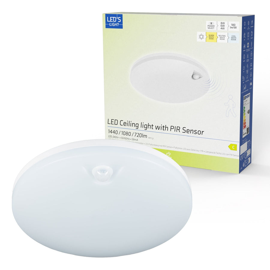 LED's Licht Deckenleuchte mit Bewegungsmelder und Dämmerungssensor - 6-stufig dimmbar - IP54 - 30 cm - lidstore.shop