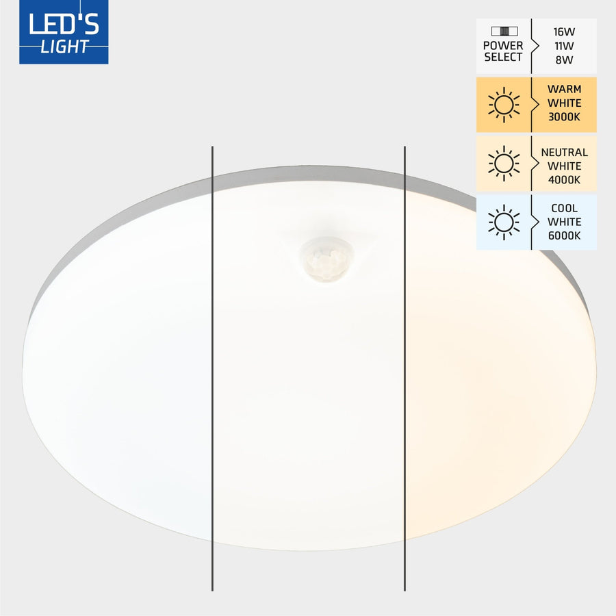LED's Licht Deckenleuchte mit Bewegungsmelder und Dämmerungssensor - 6-stufig dimmbar - IP54 - 30 cm - lidstore.shop